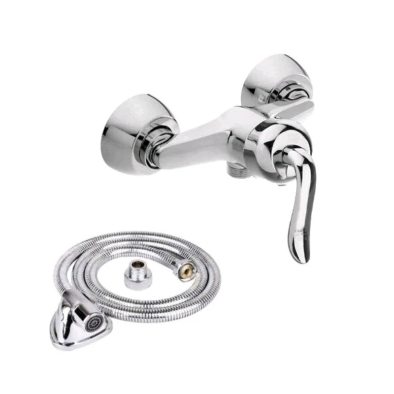 شیر آفتابه قاجاری کروم و شیلنگ توالت (پس کرایه)