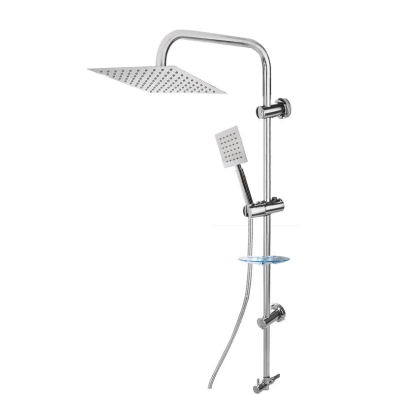 علم دوش دوکاره یونیورست حمام مربع استیل کروم (پس کرایه)